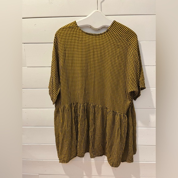 Zara Woman yellow and black gingham tunic dress in size S. - Picture 9 of 11